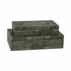 Bora Bora Faux Stingray Leather Box With Suede Interior Small (12 In x 6 In x 3 In)
