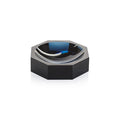 Glass Crystal Octagon Bowl Deep Blue 7.25 In x 2 In