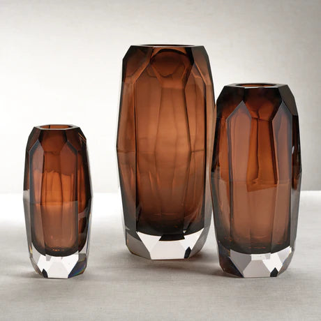 Imperial Glass Vase Large Amber 7 In x 7 In x 14.75 In