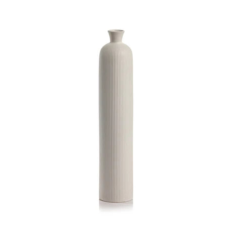 Kihoku Tall Ceramic Vase White 3.25 In x 16 In