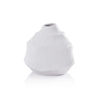 Textured Matte White Porcelain Vase Medium White 5.25 In x 5.25 In