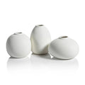 Tresco Clay Bud Vases Matt White 3 In x 2.75 In x 3.5 In