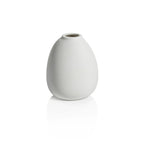 Tresco Clay Bud Vases Matt White 3 In x 2.75 In x 3.5 In