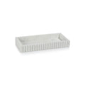 Camogli Scalloped Marble Tray Medium White 15 x 7 x 2 In
