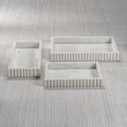 Camogli Scalloped Marble Tray Medium White 15 x 7 x 2 In