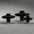 Onyx Opal Handmade Black Glass Vase Large