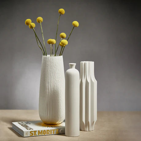 Izu Tall Ceramic Vase White