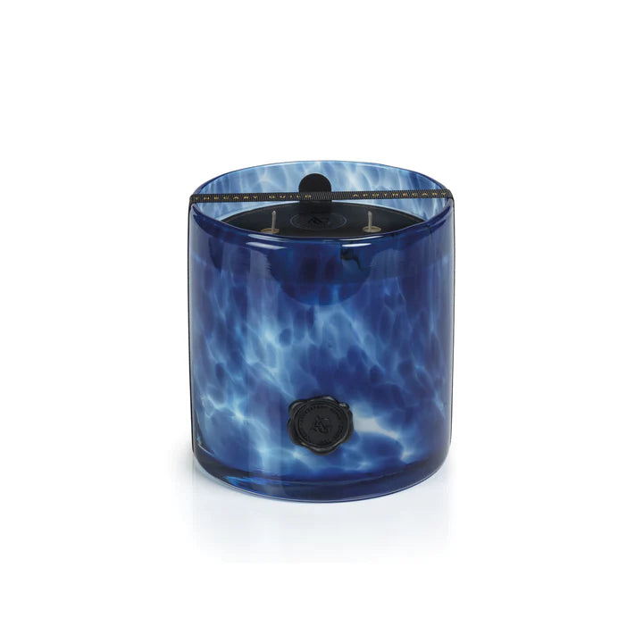 Apothecary Guild Opal Glass 3-wick Candle Jar Clear & Dark Blue Ea Salt & Coastal Mist 1,418 Gr