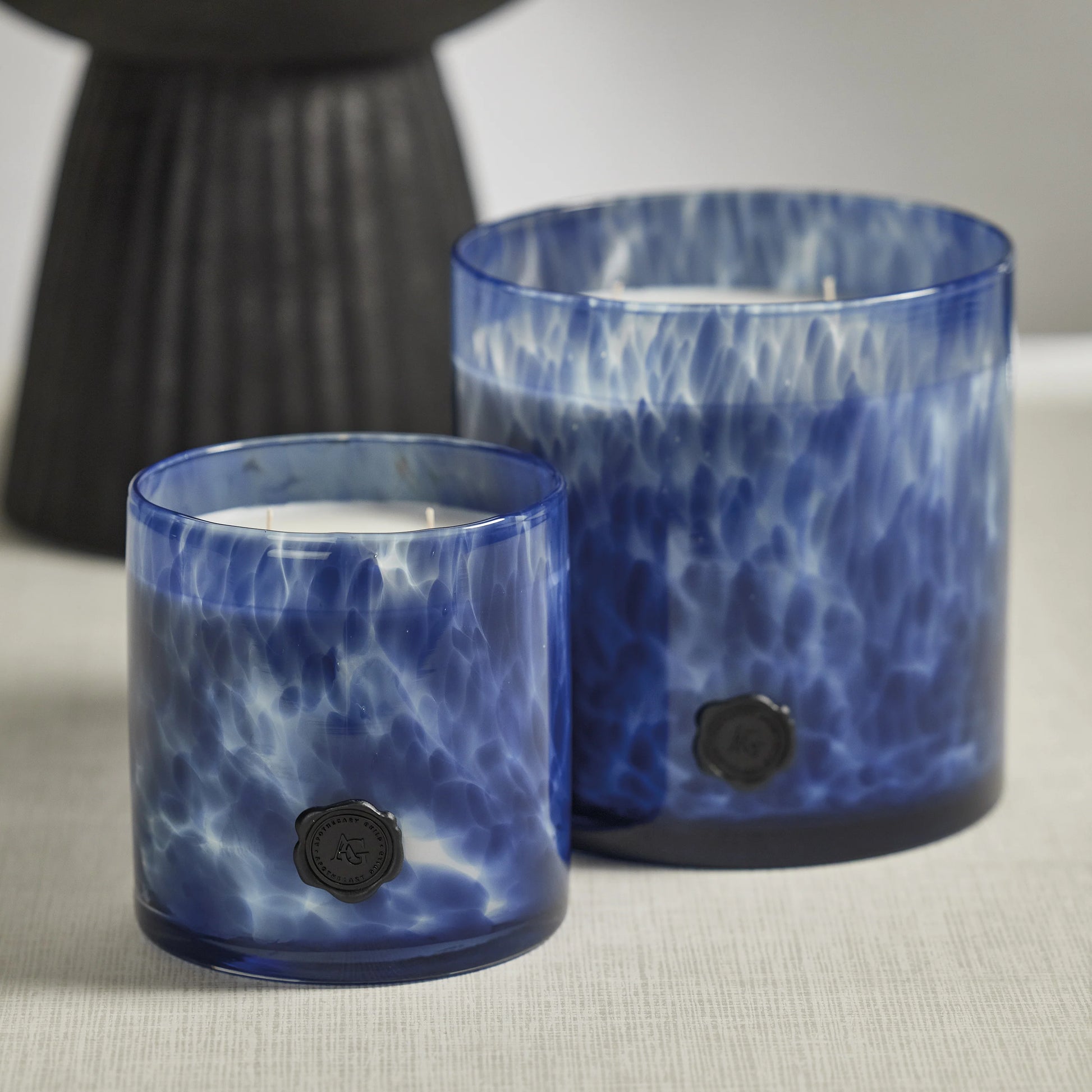 Apothecary Guild Opal Glass 3-wick Candle Jar Clear & Dark Blue Ea Salt & Coastal Mist 1,418 Gr