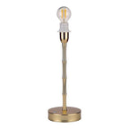 Base de Lámpara Bambú LED Recargable 30 cm – Oro Mate