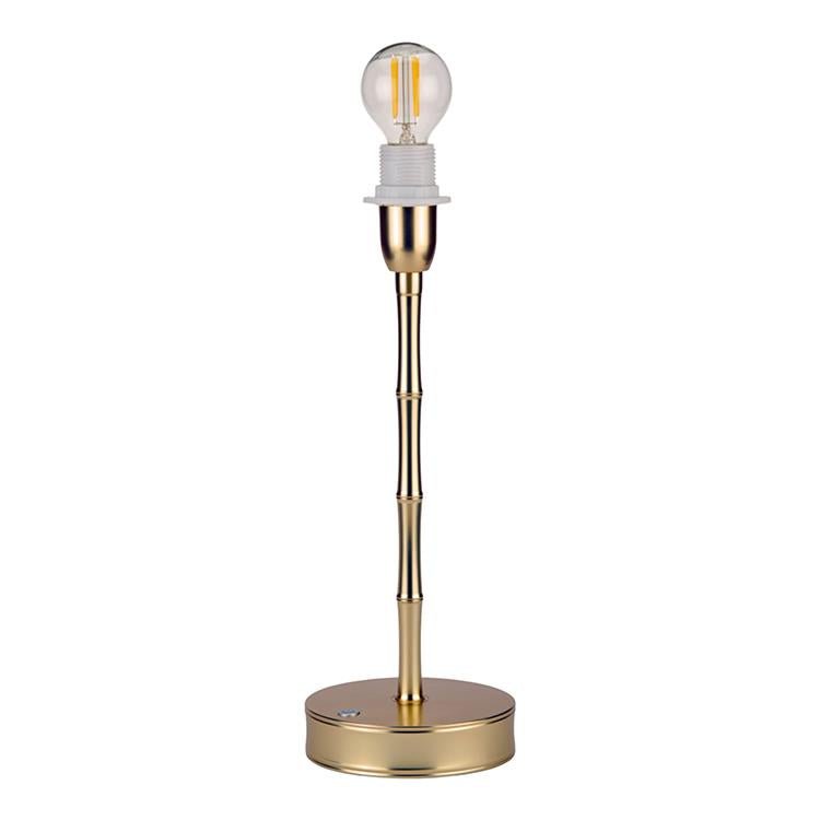 Base de Lámpara Bambú LED Recargable 30 cm – Oro Mate